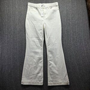 Spanx Jeans Womens 16 White Lycra Flare Denim High Rise Bootcut Stretch Pants
